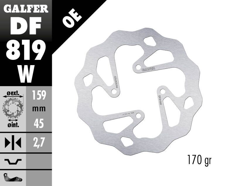 Wave® Brake Rotor Silver For Beta EVO 125 - 45.0 MM