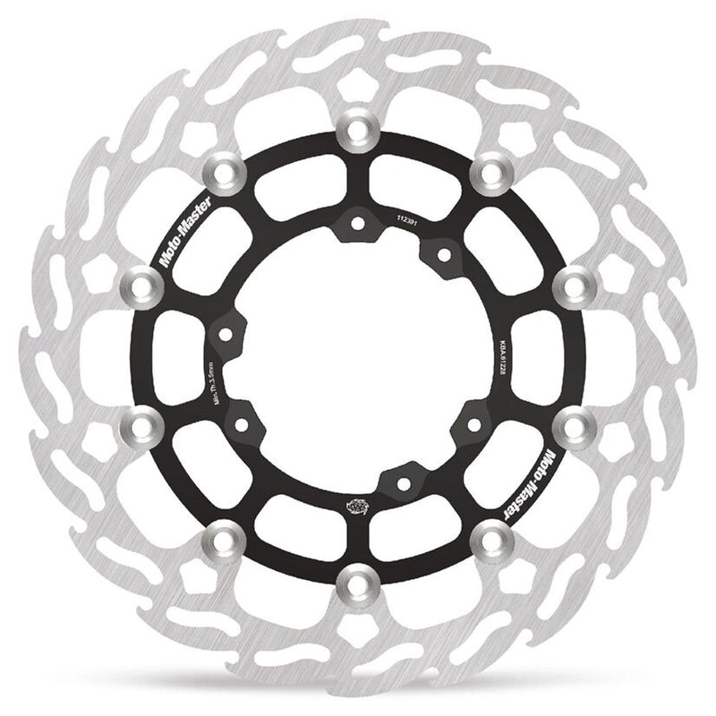 Flame Series Floating Rotor Black / Silver For Honda CRF 250 - 101.0 MM