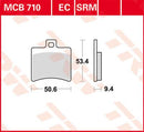 All Round Sintered Metal Brake Pads For Aprilia ATLANTIC 125 2003-2009 - 53.4 MM