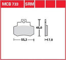 Brake Pad Allround Organic Standard For Piaggio FLY 125 I.E. 3V 2012-2016