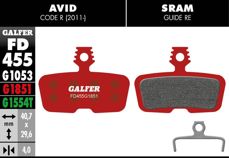 G1851 Advanced Brake Pads For Avid Code R 2011