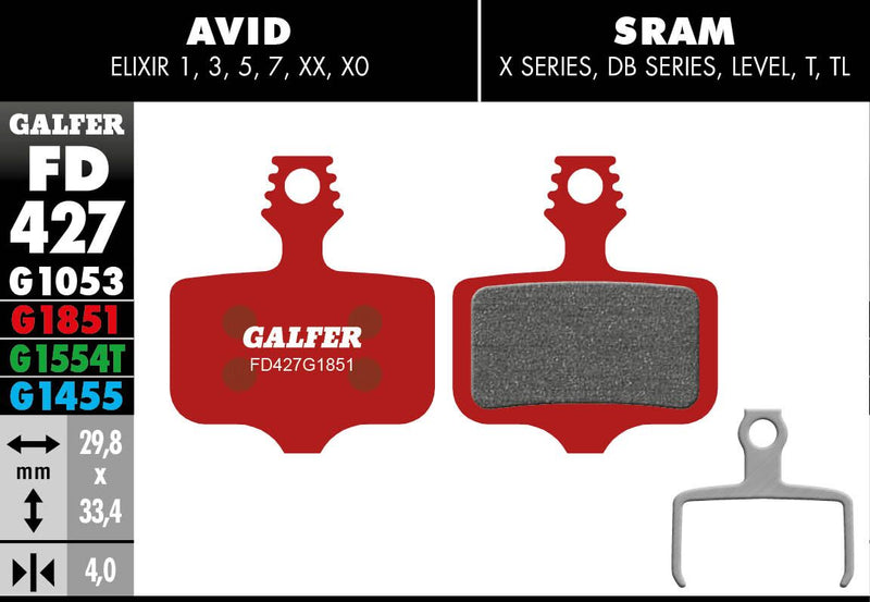 G1851 Advanced Brake Pads For Avid Elixir 1