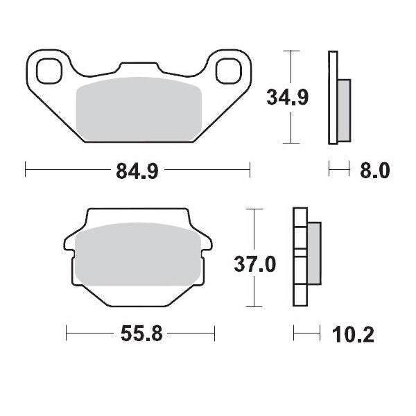 Racing Brake Pads ATV For Kawasaki KEF 300 2X4