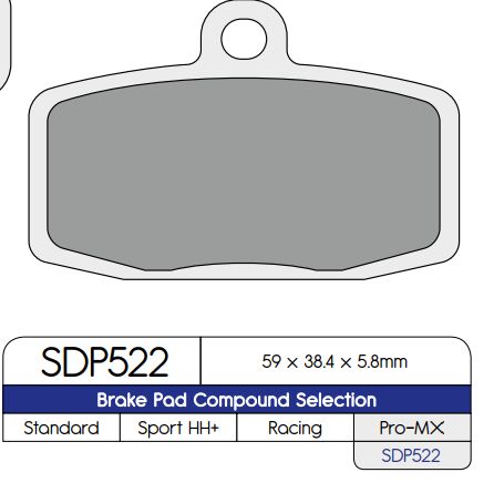 Standard Sintered Metal Brake Pads For Yamaha CZD 300 A 2017-2022