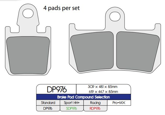 Standard Sintered Metal Brake Pads For Yamaha MT-01 1700 2007-2012