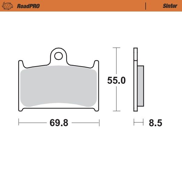 RoadPRO Sinder Brake Pad Front For MZ S 1000