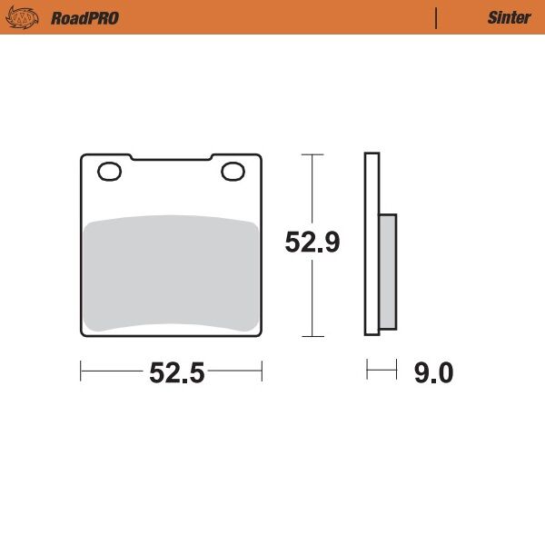 RoadPRO Sinder Brake Pad Rear For Kawasaki Z 250 - 52.5 MM