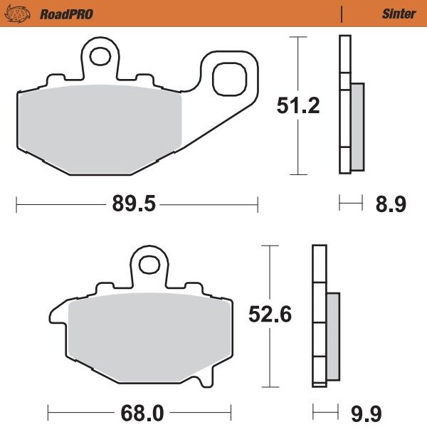 RoadPRO Sinder Brake Pad Rear For Kawasaki ER-6F 650