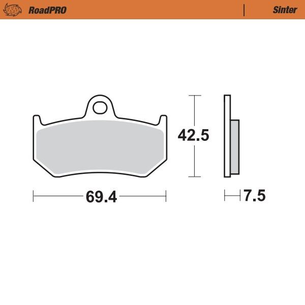 RoadPRO Sinder Brake Pad Rear For MV Agusta Brutale 1078 RR