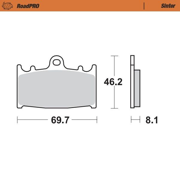 RoadPRO Sinder Brake Pad Front For Kawasaki GPZ 900 R