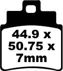 SFA Series Organic Scooter Brake Pads | Vendor No SFA355/4