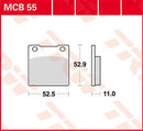 All Round Sintered Metal Brake Pads For Honda CB 250 N 1979-1981 - 52.5 MM
