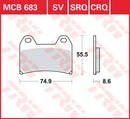 All Round Sintered Metal Brake Pads For Aprilia PEGASO 650 STRADA 2005-2008 - 74.9 MM