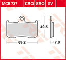 All Round Sintered Metal Brake Pads For Indian CHIEF 111 ABS 2014-2022 - 69.2 MM