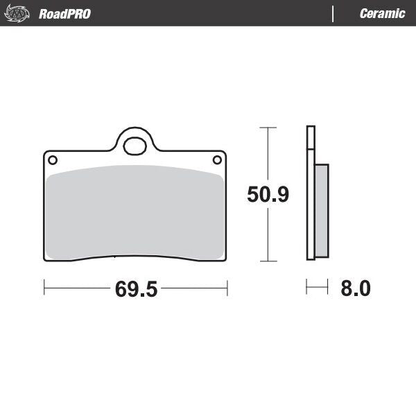 Ceramic Brake Pads For Aprilia RS 125 ABS - 69.5 MM