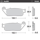 Ceramic Brake Pads For Daelim Roadwin 125 - 102.1 MM