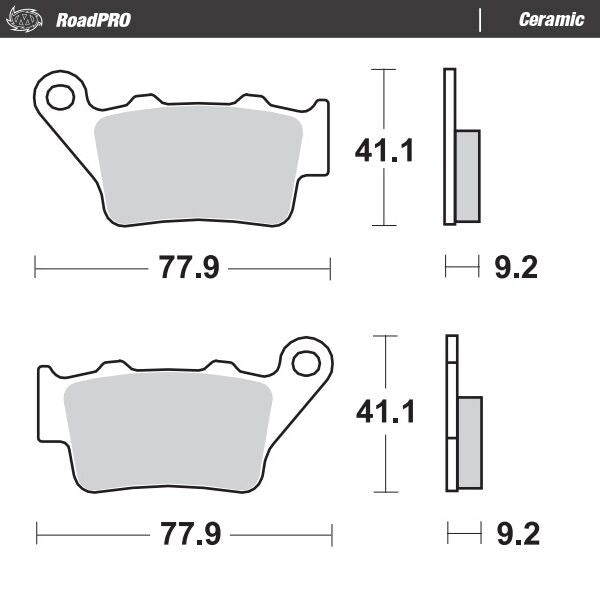 Ceramic Brake Pads For Aprilia Caponord 1200 ABS - 77.9 MM