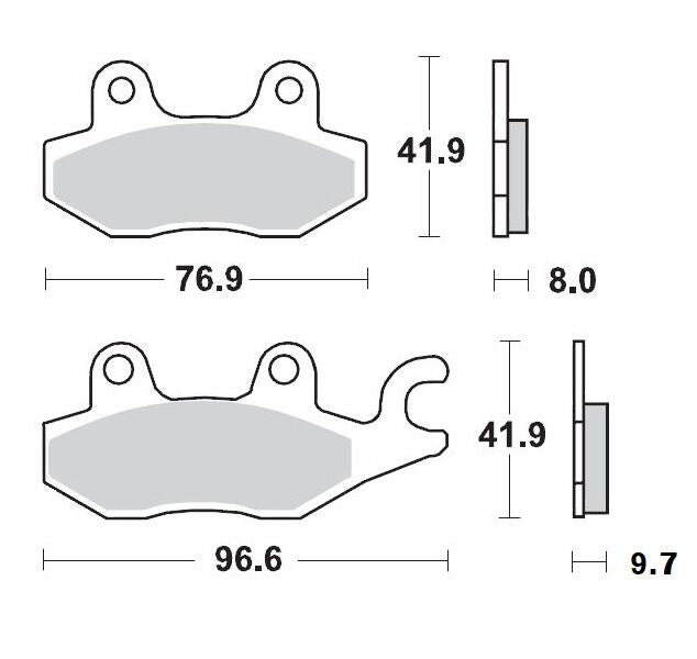 Ceramic Brake Pads For MZ RT 125 - 76.9 MM