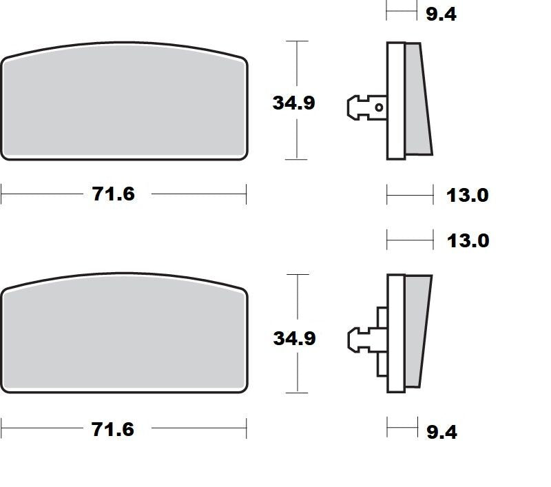 Ceramic Brake Pads For BMW R 100 /7 - 71.6 MM