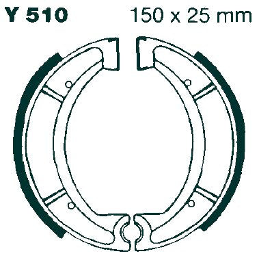 "G" Grooved Brake Shoe - 150 MM | Vendor No Y510G