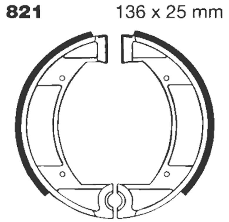 "G" Grooved Brake Shoe - 136 MM | Vendor No 821G