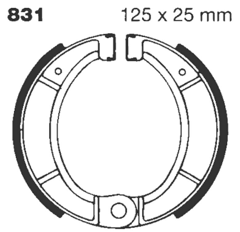 "G" Grooved Brake Shoe - 125 MM | Vendor No 831G