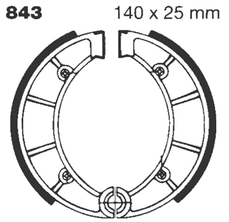 "G" Grooved Brake Shoe - 140 MM | Vendor No 843G