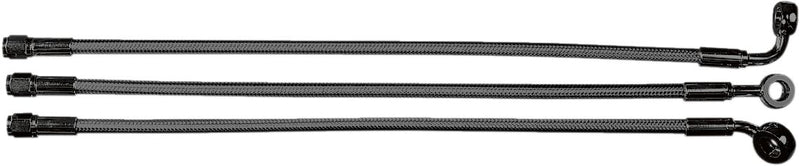 Designer Series Braided Non-ABS Front Brake Line Kit Black / Black Pearl For Harley Davidson FLHR 1340 - 58.5 CM
