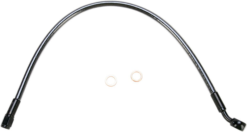 Designer Series Braided Non-ABS Front Brake Line Kit Black / Black Pearl For Harley Davidson FXDX 1450 - 43 CM