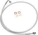 E-Z Align Braided Single Disc Front Brake Line Chrome For Harley Davidson XL 1200 C - 96.5 CM