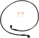 E-Z Align Braided Single Disc Front Brake Line Black / Black Pearl For Harley Davidson FLD 1690 - 142 CM