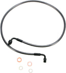 E-Z Align Braided Single Disc Front Brake Line Black / Black Pearl For Harley Davidson FLD 1690 - 117 CM