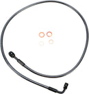 E-Z Align Braided Single Disc Front Brake Line Black / Black Pearl For Harley Davidson FLSTC 1340 - 106.5 CM