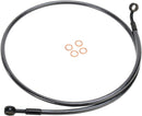 E-Z Align Braided Single Disc Front Brake Line Black / Black Pearl For Harley Davidson FXBB 1750 ABS - 101.5 CM