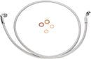 E-Z Align Braided Single Disc Front Brake Line Polished / Silver For Harley Davidson FXDB 1584 - 127 CM