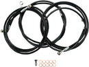 Black Braided Brake Line Kit Black For Harley Davidson FLD 1690 ABS - 38 CM - 43 CM