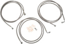 Stainless Steel Brake Line Kit Silver For Harley Davidson FLD 1690 ABS - 46 CM - 51 CM
