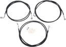 Black Braided Brake Line Kit Black For Harley Davidson FLD 1690 ABS - 46 CM - 51 CM