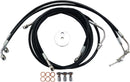 Black Braided Brake Line Kit Black For Harley Davidson FLTR 1584 - 38 CM - 43 CM