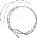 Designer Series ABS-Specific Mid Brake Line Kit Polished / Silver For Harley Davidson FLH 1868 ABS - 38 CM