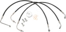 Black Braided Brake Line Kit Black For Harley Davidson FLHR 1340 - 38 CM - 43 CM