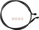 E-Z Align Braided Single Disc Front Brake Line Black / Black Pearl For Harley Davidson XL 1200 CA ABS - 122 CM
