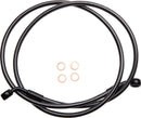 E-Z Align Braided Single Disc Front Brake Line Black / Black Pearl For Harley Davidson XL 1200 C - 137 CM