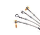 Brake Lines Steelbraided With Abe TRW Rearsets For Triumph DAYTONA 675 2013-2015