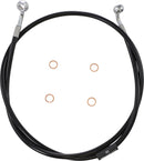 Black Braided Brake Line Kit Black For Harley Davidson FLDE 1750 - 30.5 CM - 35.5 CM