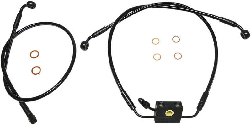 XR Dual Disc ABS Brake Line Kit Black For Harley Davidson FXFB 1750 ABS - Oversize [+20.3 CM]