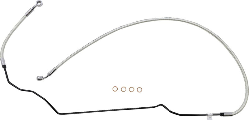Braided Front Brake Line Chrome For Indian SCOUT 60 ABS - Oversize [+5.1 CM]