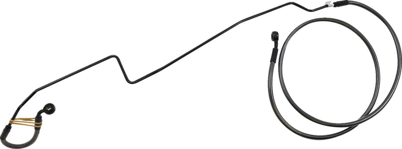 Braided Front Brake Line Black / Black Pearl For Indian CHALLENGER 108 ABS - Oversize [+10.2 CM]