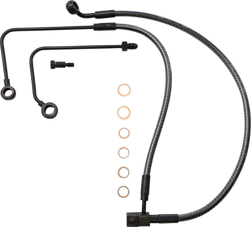 KARBONFIBR Lower Brake Line Carbon Fiber / Silver For Harley Davidson FLS 1690 ABS - Standard