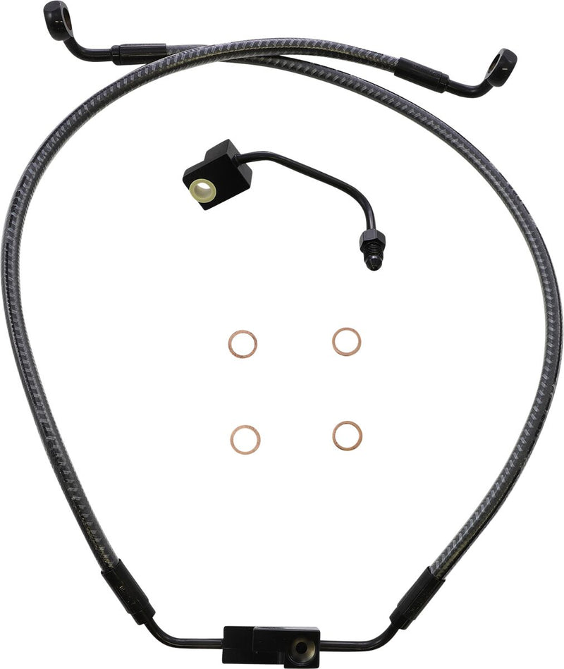 KARBONFIBR Lower Brake Line Carbon Fiber / Silver For Harley Davidson FXDF 1584 ABS - Standard